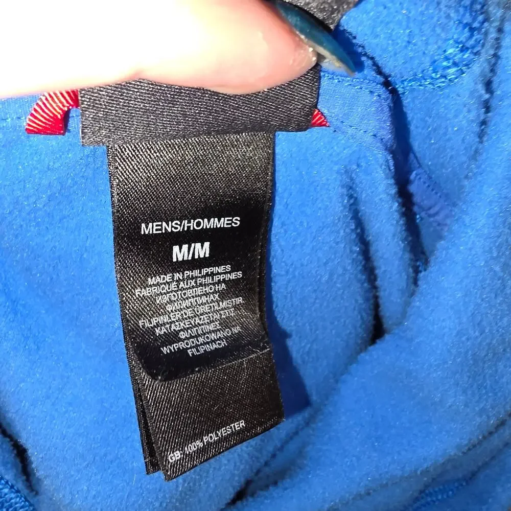 The‎ north Face light blue, fleece, pullover hoodie sz Men's M